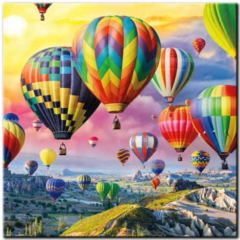 2019 Hot Air Balloon 5D DIY Diamond Painting Embroidery Cross Stitch Kits UK NB0301