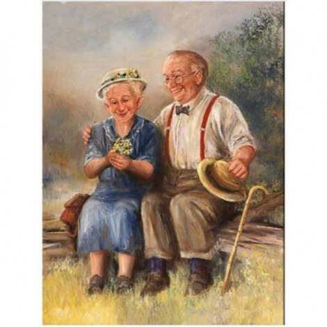 2019 Hot Sale Home Decor Old Couple Diy 5d Diamond Embroidery Painting Kits UK VM3409
