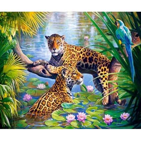 2019 Hot Sale Animal Portrait Leopard 5d Diy Diamond Painting Kits UK VM8062