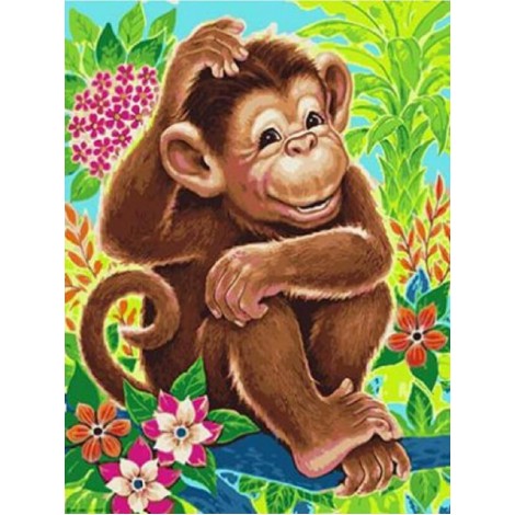 Cartoon Full Square Drill Monkey 5d Diy Diamond Painting Kits UK NA0521